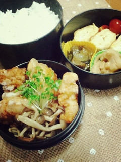 ジューシー鶏むね唐揚げのスタミナ弁当-レシピのメイン写真