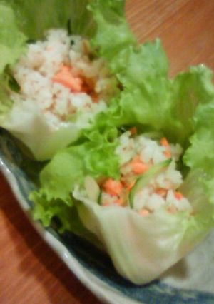 レタスで巻いて〜パリポリ野菜寿司-レシピのメイン写真