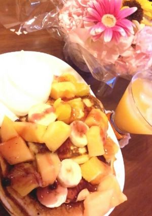 ミックスを使って簡単豪華に♪パンケーキ☆-レシピのメイン写真