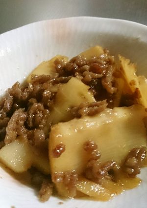 簡単！たけのことひき肉の甘辛炒め-レシピのメイン写真