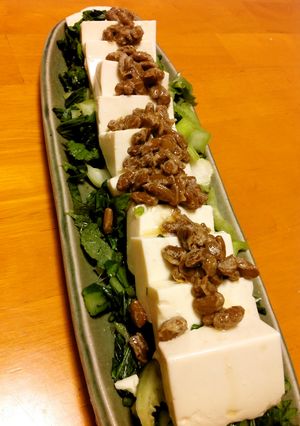 チンゲン菜、豆腐、納豆のサラダ-レシピのメイン写真