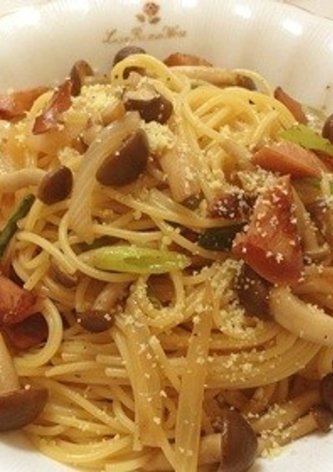 しめじと葱の和風パスタ♡簡単-レシピのメイン写真