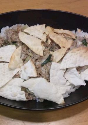 簡単！新食感！ずぼらな私の餃子丼＊-レシピのメイン写真