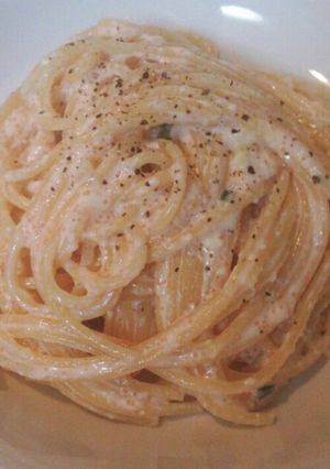 簡単！とろける豆腐のたらこクリームパスタ-レシピのメイン写真