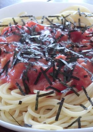 トマト缶と明太子ソースで簡単冷製パスタ-レシピのメイン写真