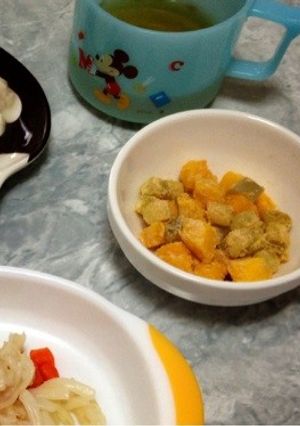 離乳食☆さつまいもとかぼちゃのきな粉和え-レシピのメイン写真
