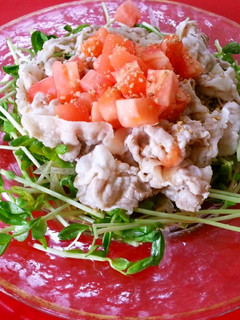 シャキシャキ!豆苗と豚しゃぶサラダ☆-レシピのメイン写真