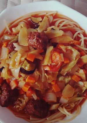 野菜ジュースでスープ（ミネストローネ風）-レシピのメイン写真