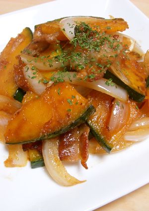 かぼちゃと玉ねぎのにんにくポン酢炒め-レシピのメイン写真
