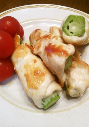 オクラのチーズ入りささみ巻き-レシピのメイン写真