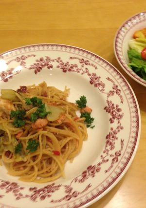 梅とチキンの和風たらこパスタ-レシピのメイン写真