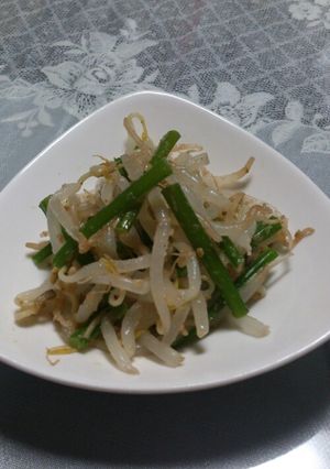 もやしと花ニラのにんにくﾅﾑﾙ!!!!-レシピのメイン写真