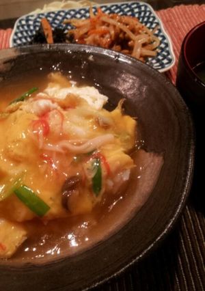 旨い！お麩で絶品ふわとろニラ玉天津飯-レシピのメイン写真