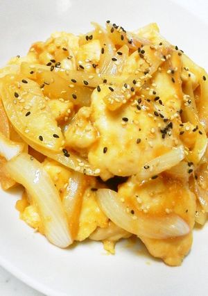簡単鶏胸肉と玉葱の味噌マヨ炒め☆生姜風味-レシピのメイン写真