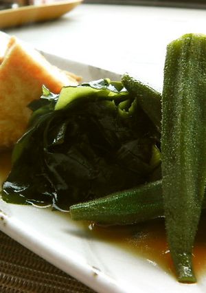 厚揚げとオクラとワカメの煮びたし♬-レシピのメイン写真