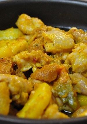 鶏肉とカボチャのアヒージョ-レシピのメイン写真