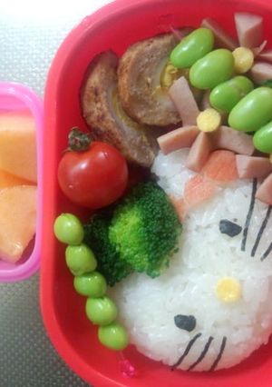 キャラ弁（キティちゃん）-レシピのメイン写真