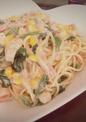 パスタ！くりぃむほうれん草-レシピのメイン写真