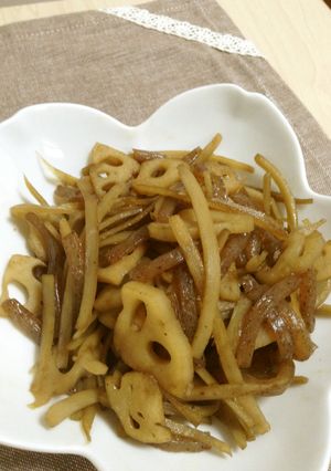 きんぴらごぼう甘め＊蒟蒻とレンコン＊-レシピのメイン写真