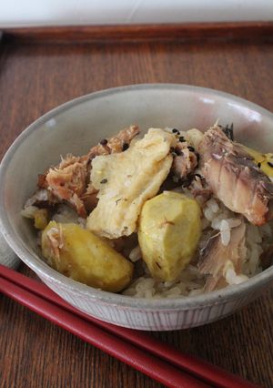 絶品!さば味付缶de栗(さつま芋)ごはん-レシピのメイン写真