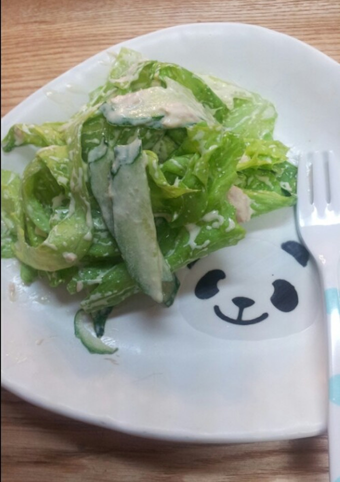 簡単!レタスとキュウリのツナマヨサラダ-レシピのメイン写真