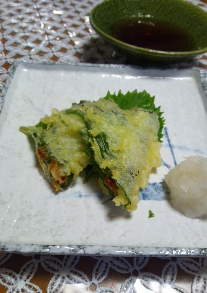 巻いて揚げるだけ青じそと納豆の天ぷら-レシピのメイン写真