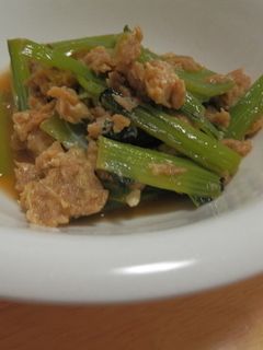 ツナと小松菜の煮ひたし卵とじ-レシピのメイン写真