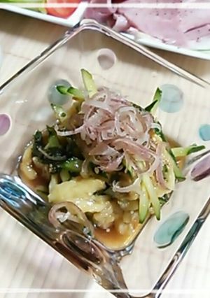焼き茄子と胡瓜の大葉にんにく醤油和え-レシピのメイン写真