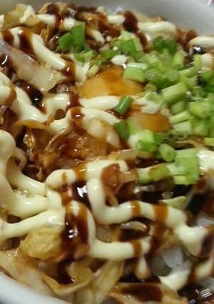 ちょい辛★お好み焼き風ねこまんま-レシピのメイン写真