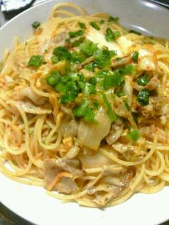 調味料1つ☆豚キムチスパゲッティ-レシピのメイン写真