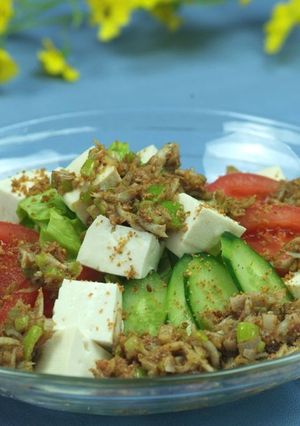 ねぎごまドレッシングの豆腐サラダ-レシピのメイン写真