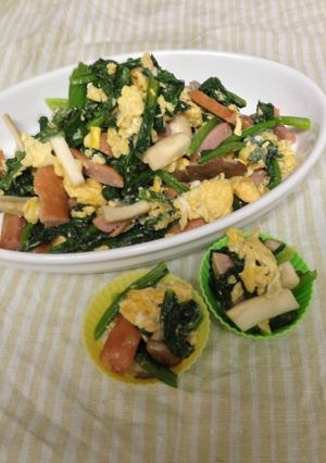 副菜にお弁当に！ほうれん草と卵のソテー-レシピのメイン写真