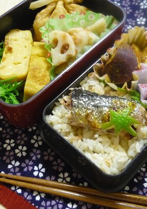 大人女子向け♥焼きさんまの混ぜ寿司弁当-レシピのメイン写真