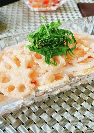 おつまみ☆蓮根としらたきのタラコ和え-レシピのメイン写真