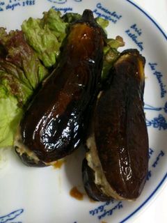 簡単! 茄子のつくね挟み焼き-レシピのメイン写真