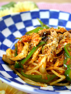 赤ピーソースで♪秋刀魚エリンギ๑パスタ-レシピのメイン写真