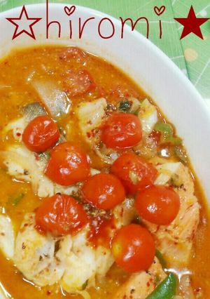 チキンのトマトバジルの粒マスタード煮★-レシピのメイン写真