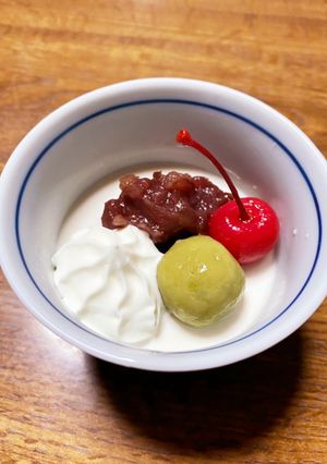 あずきミルクプリン(⑅´ `)-レシピのメイン写真