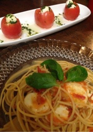 トマトとモッツァレラのパスタ-レシピのメイン写真