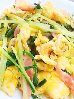 水菜と卵のコンソメ炒め-レシピのメイン写真
