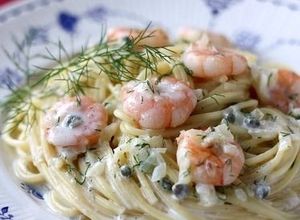 エビとディル、ケイパーのクリームパスタ-レシピのメイン写真