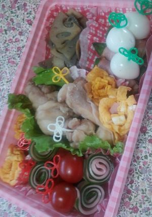 お弁当の飾りに～ハムと胡瓜のｸﾙｸﾙ-レシピのメイン写真