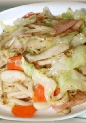 エリンギと練り梅焼きうどん-レシピのメイン写真
