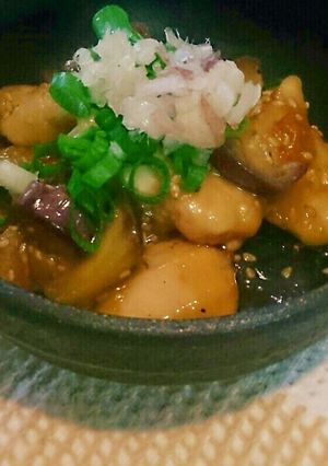 薬味たっぷり ！ささみとなすの梅ゴマ照り-レシピのメイン写真