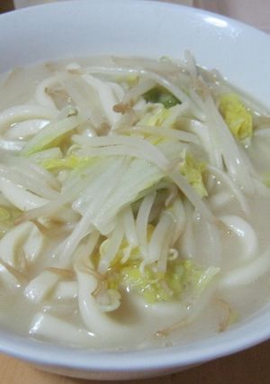 野菜たっぷり、ヘルシー白湯うどん！-レシピのメイン写真