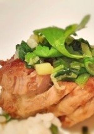 まぐろステーキのにんにく&ねぎソースがけ-レシピのメイン写真
