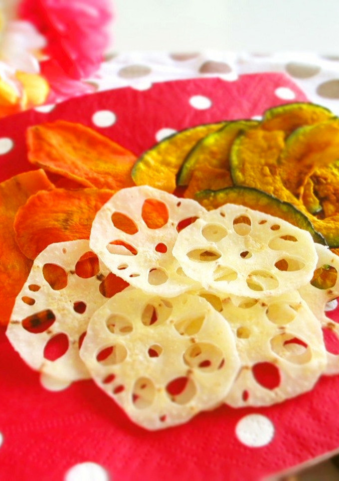 レンジで簡単♡揚げない野菜チップス-レシピのメイン写真