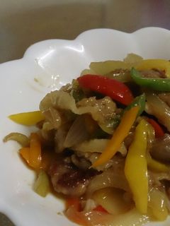 パプリカとたまねぎと豚肉の甘辛炒め♪-レシピのメイン写真
