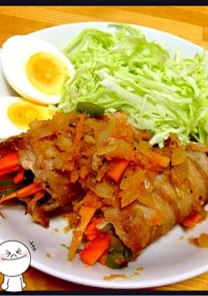 野菜の肉巻き〜人参みぞれソースのせ〜-レシピのメイン写真