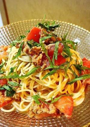 トマトの冷静パスタ-レシピのメイン写真